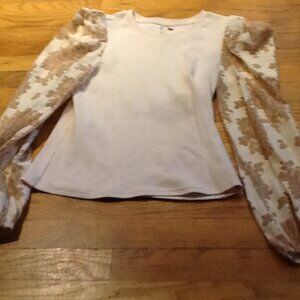 Anthropologie Dolan Blouse with Lacework Sleeves